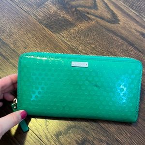 Kate Spade Kelly Green Patent Zip Wallet